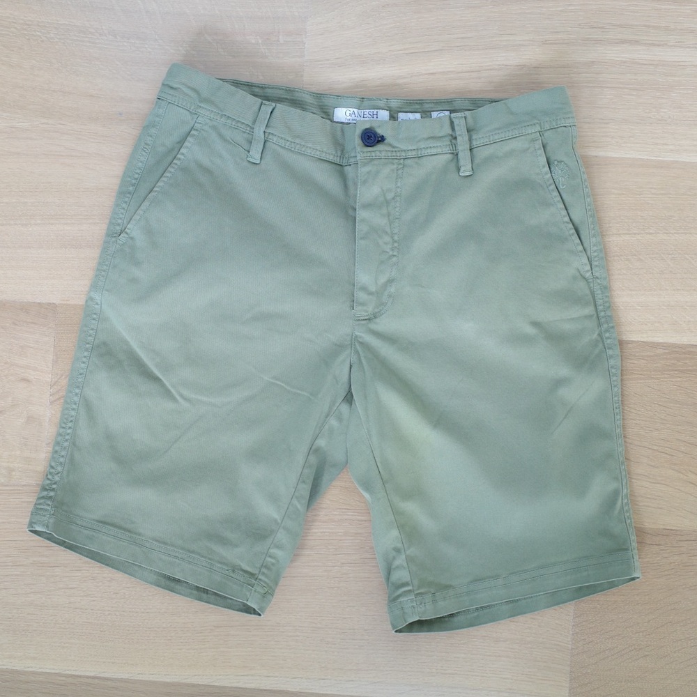 Ganesh Regular Fit Olive Green Shorts - Size 34
